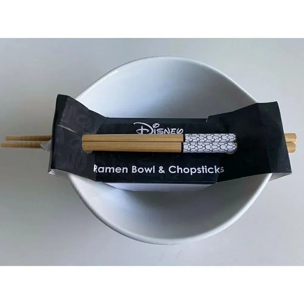 Disney Mickey & Minnie Mouse Christmas Holiday Ramen Bowl Chopsticks Sled Winter